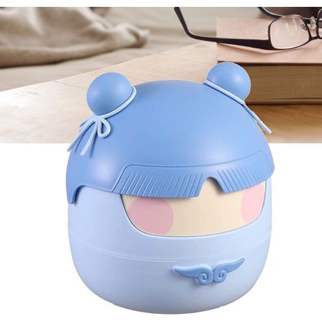 Mini poubelle avec couvercle à charnière, petite poubelle de bureau, poubelle de comptoir, mini corbeille à déchets pour salle de bain, chambre, bureau, bleue (1/5)