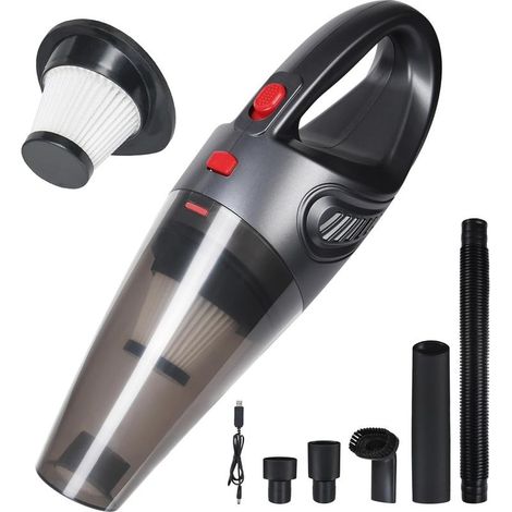 Aspirateur à main sans fil, 4 en 1, charge USB, haute aspiration de 5500 kPA, 120 W Aspirateur portable pour bureau, maison, voiture, extérieur (1/5)