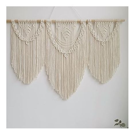 Décoration murale bohème tissée à la main, suspension murale artistique 110 x 90 cm, décoration textile pour balcon, chambre, salon et intérieur (1/5)