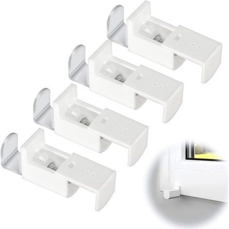 4 Pièces Supports de Serrage Plissés de Rechange Stores Térieurs Reglable Fixation Store Venitien Sans Percage Support de Pince Accessoire pour Serrage Stores Plissés Blanc (1/5)