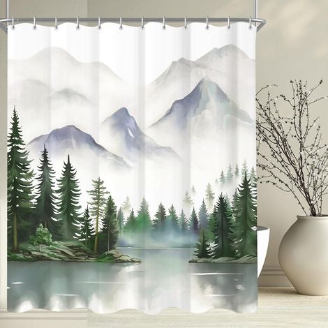 Duschvorhang Berge Antischimmel Landschaft Wolke 180 x 200 cm (1/5)
