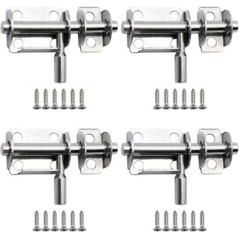 4 Pieces 65mm Mini Stainless Steel Sliding Door Latches Safety Door Latches with Screws for Bathroom Door Wooden Door Pet Door Bedroom
