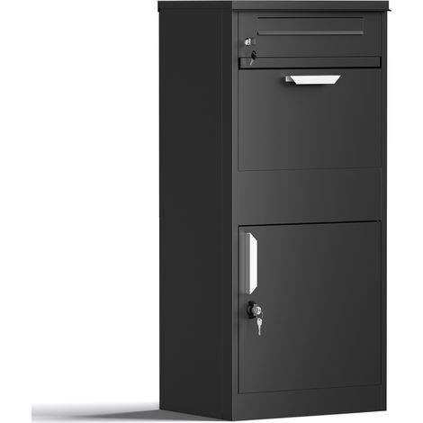 XPOtool Cassetta postale per pacchi nera 500 x 370 x 1120 mm Portapacchi con serratura (1/5)