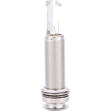 Prise Jack Mono Cuivre pour Guitare Électrique et Ukulélé avec Pickup (Argent) (1/5)