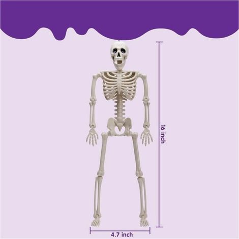 Squelette Mobile - Corps Entier avec Articulations Flexibles - Décoration Halloween Maison Hantée Fête - 4 Pièces