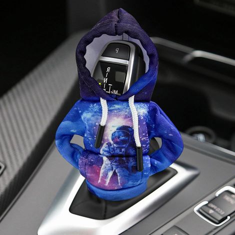 Sweat à capuche pour levier de vitesse de voiture avec mini design amusant et tendance, housse de levier de vitesse chaude pour l'hiver et protection pour pommeau, accessoire intérieur universel pour (1/5)