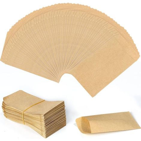 Sacs en Papier Kraft Marron 10 6 cm Sac Alimentaire Pochette Kraft Graines Sachet Recyclable Sac en Kraft Papier Vintage pour Semences Bonbons Biscuits Lettres,Starlight,100Pcs (1/5)