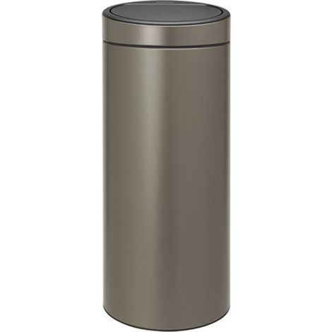 poubelle 30 l platinium - touch bin - brabantia