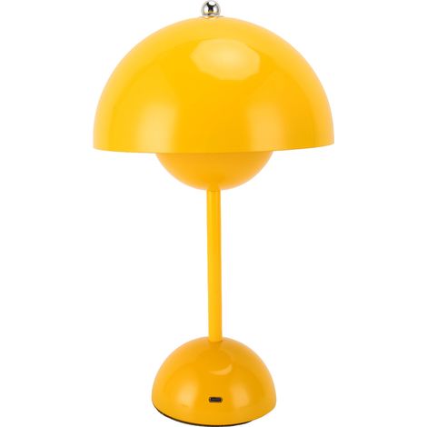 Vintage LED-Tischlampe, kabellos, wiederaufladbar, Nachttischlampe, gelb, für Zuhause, Schlafzimmer, Nachttischlampe (1/5)