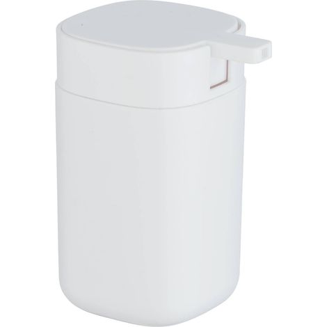 WENKO Seifenspender Davos, Fassungsvermögen 350ml, 7,8x9,8x13cm, Weiß