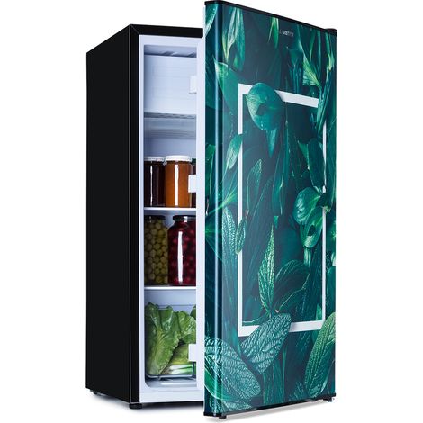 Klarstein CoolArt 79L - Frigorifero con vano congelatore, classe energetica E, vano congelatore da 9 L, sportello di design