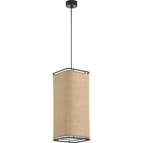Suspension AKIRO Small E27 15W Noir Lino-saco (1/3)
