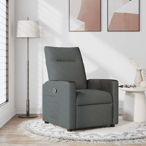 Recliner Chair Dark Grey Fabric vidaXL (1/5)