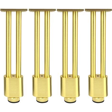 Möbelfüße aus Aluminiumlegierung, L-förmige verstellbare Tischbeine, Möbelstützfüße, Ersatz-Sofabeine, Doppelrohr-Sofabeine, 4er-Set, schwarz. (1/5)