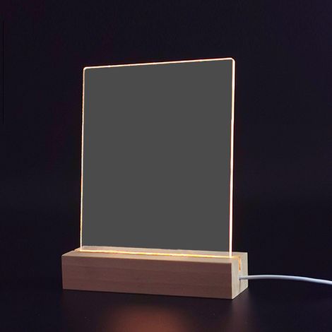 Tableau mémo lumineux de bureau en acrylique avec veilleuse (1 feuille acrylique, 1 stylo) - Lumière chaude tricolore (1/5)