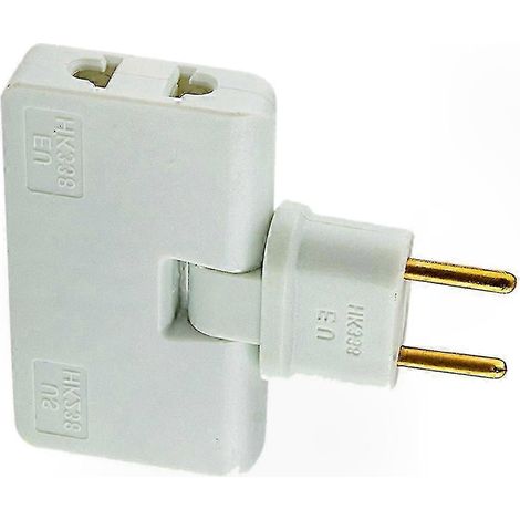 Adaptateur prise EU rotatif 3-en-1, multiprise compacte 180° extensible, convertisseur de courant pour voyage, chargeur mural universel, socle pivotant (1/4)