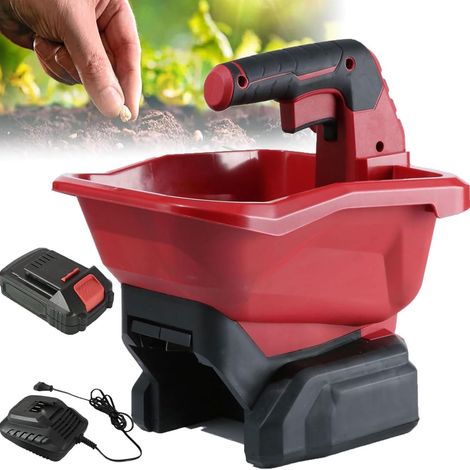 Épandeur de graines de gazon sans fil, épandeur d'engrais portatif 3L, épandeur de graines de gazon, épandeur de sel alimenté par batterie 2000 mAh, largeur de dispersion réglable, épandeur d'engrais (1/5)