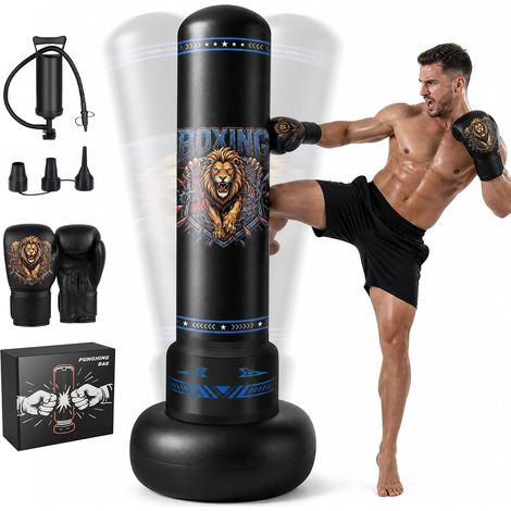 Sac de Frappe Adulte 180cm sur Pied Sac de Boxe (1/5)