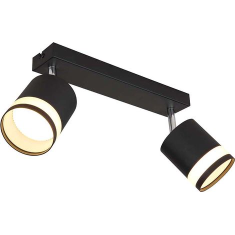 Deckenleuchte Deckenlampe Wohnzimmerlampe schwarz opal verstellbar 2 flammig LED