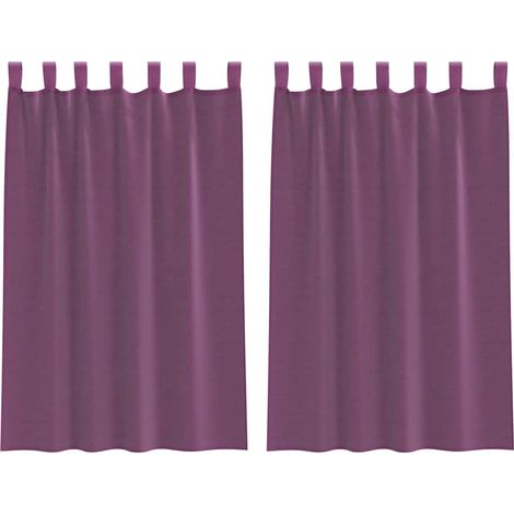 Maison Exclusive - Tende in Voile con Passanti 2 pz Viola 140x175 cm