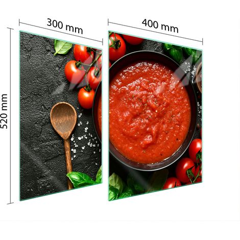 PIASTRA PROTETTIVA IN VETRO PER FORNELLO 70x52 CIBO (1/5)