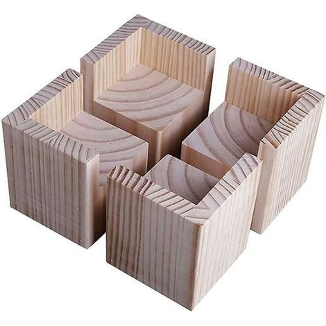 Ensemble De 4 Rehausseurs De Lit, Ascenseurs En Bois Pour Meubles Lourds (1/4)