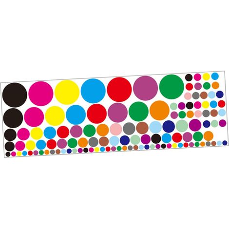 Stickers muraux circulaires colorés pour chambre d enfant et (1/5)