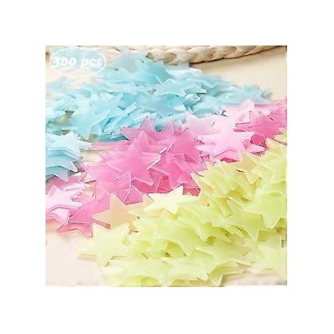 Stickers muraux en plastique noctiluques, étoiles fluorescentes colorées qui ornent vos murs d'une lueur mystique, sans danger pour les enfants, adaptés à diverses utilisations. (1/5)