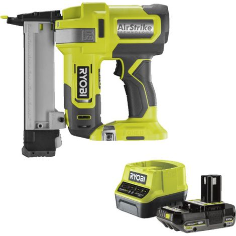 Confezione RYOBI Cucitrice pneumatica R18GS18-0 - 18V OnePlus - 1 batteria 2.0Ah - 1 caricatore rapido RC18120-120