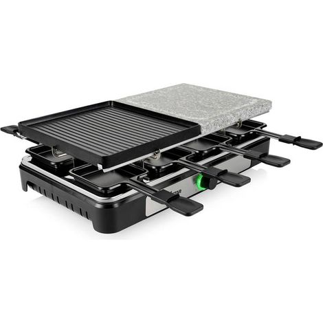 Tristar RA-2747 Raclette 8 vaschette, con barbecue in pietra Nero (1/5)