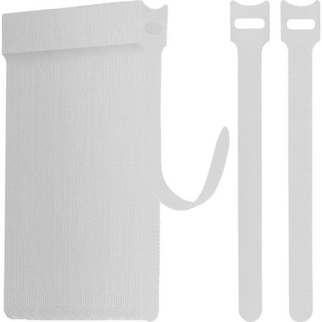 70 Stück Klett Kabelbinder 15cm Weiß, Wiederverschließbar & Wiederverwendbar (1/5)