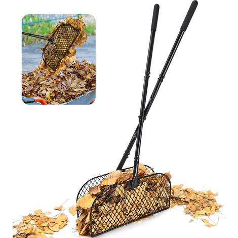 Râteau à feuilles caduques râteau de collecte de feuilles râteau de jardinage râteau de jardinage râteau à feuilles caduques nettoyage d'artefact Handheld Bearing herse
