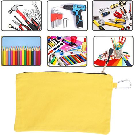 Multifunktionale Werkzeugtasche aus dickem Canvas mit Metallreißverschluss, gelb (1/5)