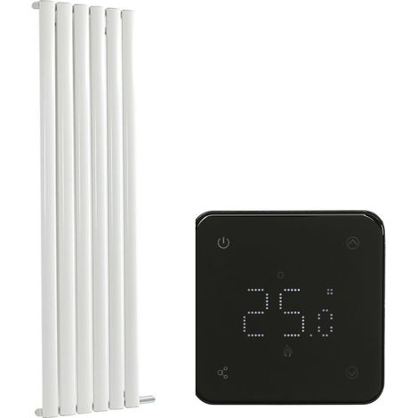 Milano Aruba Ardus White 1784mm x 354mm Dry Heat Vertical Oval Panel Electric Radiator - Wi-Fi Thermostat (1/5)