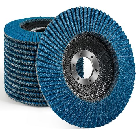 Lot de 14 disques à lamelles 125, grain 40, pour métal, bois, acier, disques abrasifs 125 mm pour meuleuse d'angle (grain 40) (1/5)