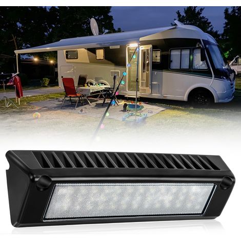 Eclairage LED 12V Caravane Lampe LED 12V Camping Car Lampe Camping Car Exterieur Auvent 6000K Blanc 2000LM IP67 Étanche pour RV Van Bateau Camion 1PC (1/5)