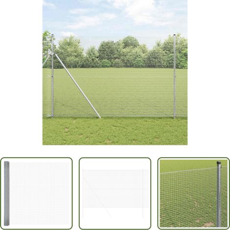 vidaXL Clôture jardin -  Clôture en fil soudé Argent 1.6 x 10 m (1/5)