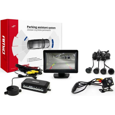 Kit de sensores de estacionamiento TFT01 de 4,3" con cámara HD-315-LED, 4 sensores, negro "dorado" (1/5)