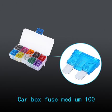 Lot de 100 fusibles auto à lame moyenne pour SUV, coffret assorti 2A 3A 5A 7,5A 10A 15A 20A 25A (1/5)