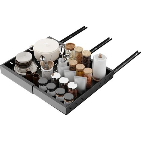 Organizzatore per armadietto, design a cassetto, vestibilità regolabile, S 1 pz BK (1/2)