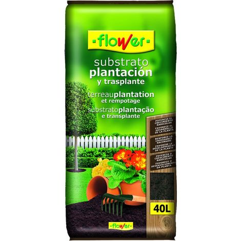 FLOWER Substrato Plantación y Transplante, 40 Litros