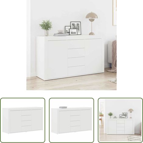 Rangement salle à manger - Buffet avec tiroir Blanc 120 x 36 x 69 cm Bois d'ingénierie (1/5)