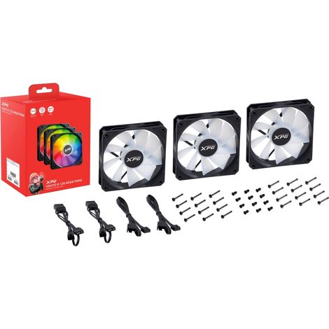 VENTILADOR CAJA XPG VENTOR 120MM NEGRO RGB X3