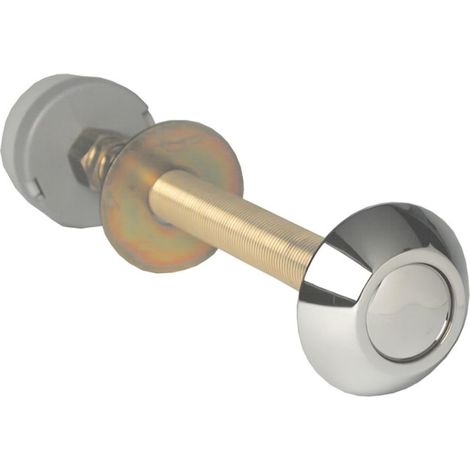Pneumatischer WC-Druckknopf mit einfachem Durchfluss aus Metall, verchromt, manipulationssicher
