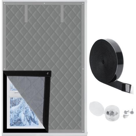 Rideau isolant thermique pour l'hiver, 95 x 205 cm. Pour une isolation thermique optimale en hiver. Rideau isolant thermique en coton Oxford. (1/5)