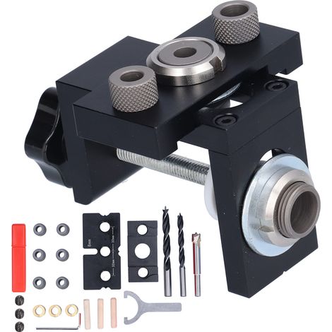 Kit de guidage de perçage 3 en 1 réglable pour chevilles en bois, gabarit de perçage pour bricolage (1/5)