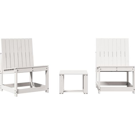 Maison Exclusive - Set Salotto da Giardino 3 pz Bianco in Legno Massello di Pino