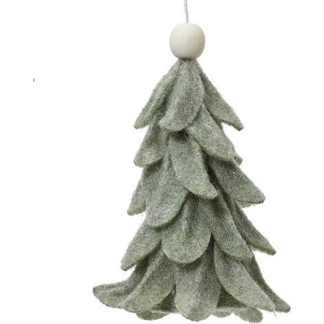 Weihnachtsanhänger Tannenbaum graugrün - Filz