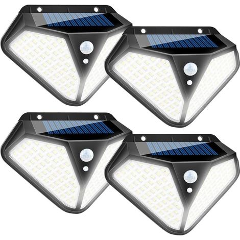 MINKUROW Luce Solare Per Esterni, 102 Led Ad Energia Solare 3 Modalità Opzionali Con Sensore Di Movimento Luci Di Sicurezza Solari Wireless Impermeabili Per Porta, Patio, Recinzione (Confezione Da 4) (1/5)