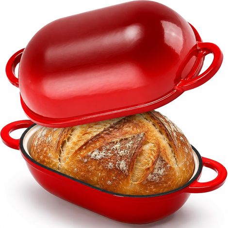 2.85 Litre Cast Iron Dutch Oven with Lid - 23cm Enamelled Casserole Dish Suitable for Induction and Oven Safe Even Heat Distribution Easy to Clean (1/5)